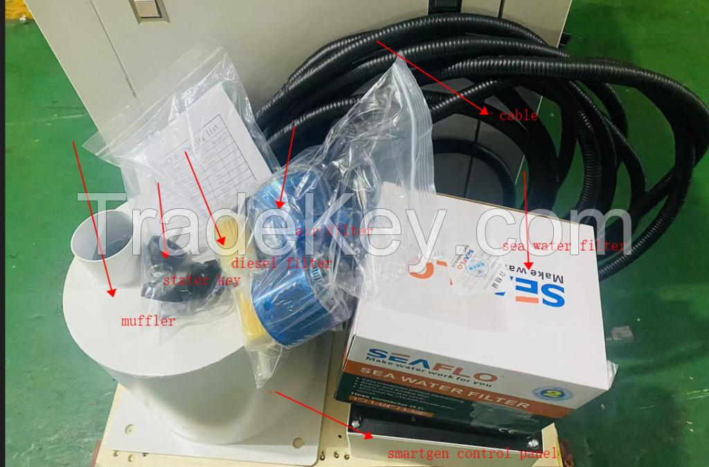 binshi power small size portable diesel genset for boat yacht marine generator set 6kw