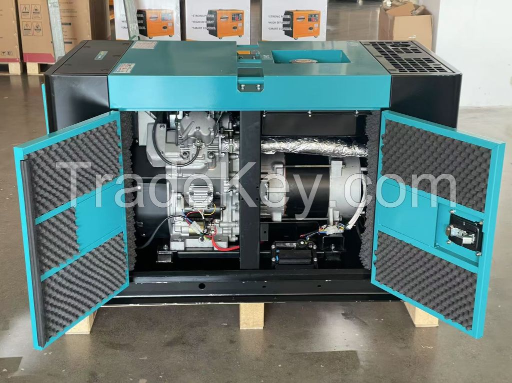 binshi power 12kva 15kva super silent diesel power 2 cylinders air cooled power genset 