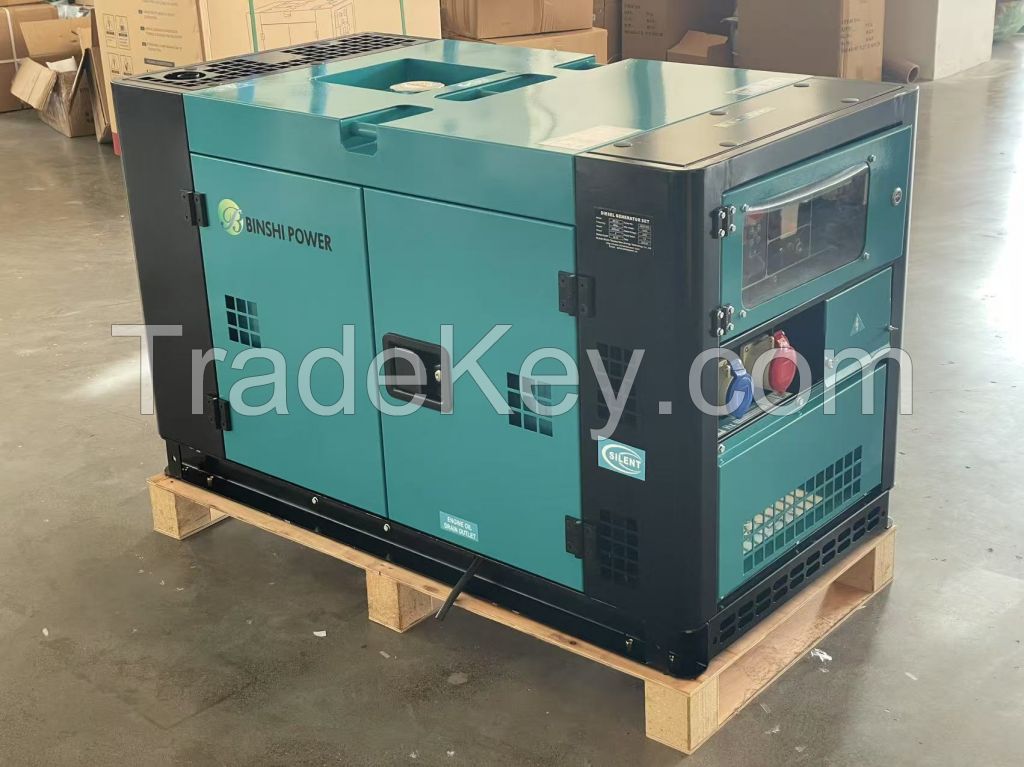 binshi power 12kva 15kva super silent diesel power 2 cylinders air cooled power genset 
