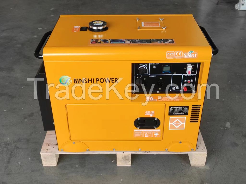  poratble cheap daily use air cooled diesel genrator set for home backup power genset 5/6/7/8/9kw