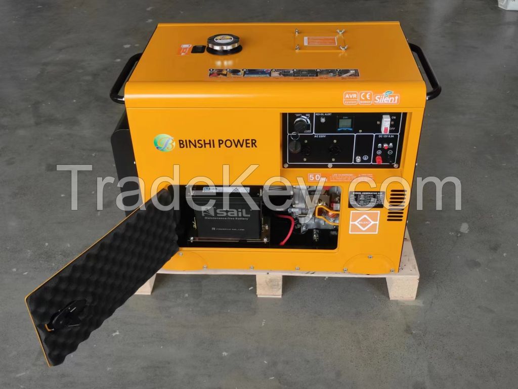  poratble cheap daily use air cooled diesel genrator set for home backup power genset 5/6/7/8/9kw
