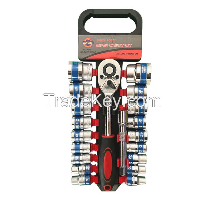 1/2&quot; Drive Socket Set Motobycle Repair Hand Tool sets 20 Pieces Socket Wrench Kit