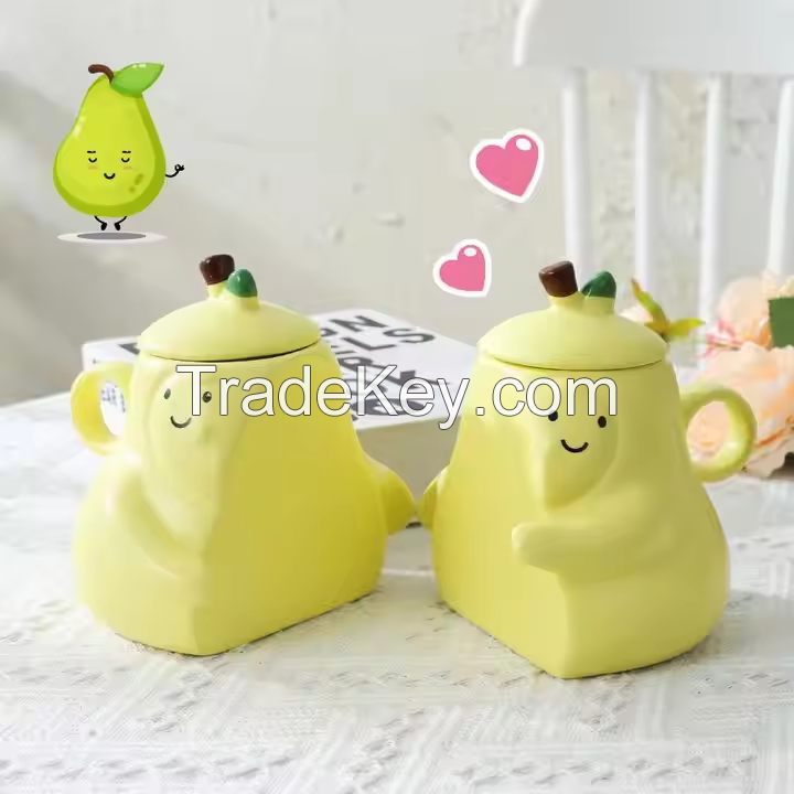 A pair of Cups Ceramic Cup for Lovers with Handle