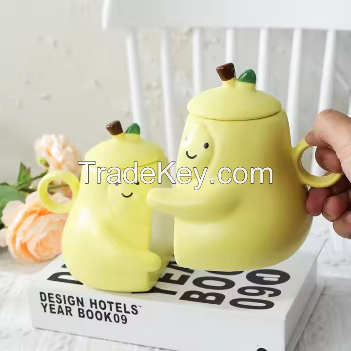 A pair of Cups Ceramic Cup for Lovers with Handle