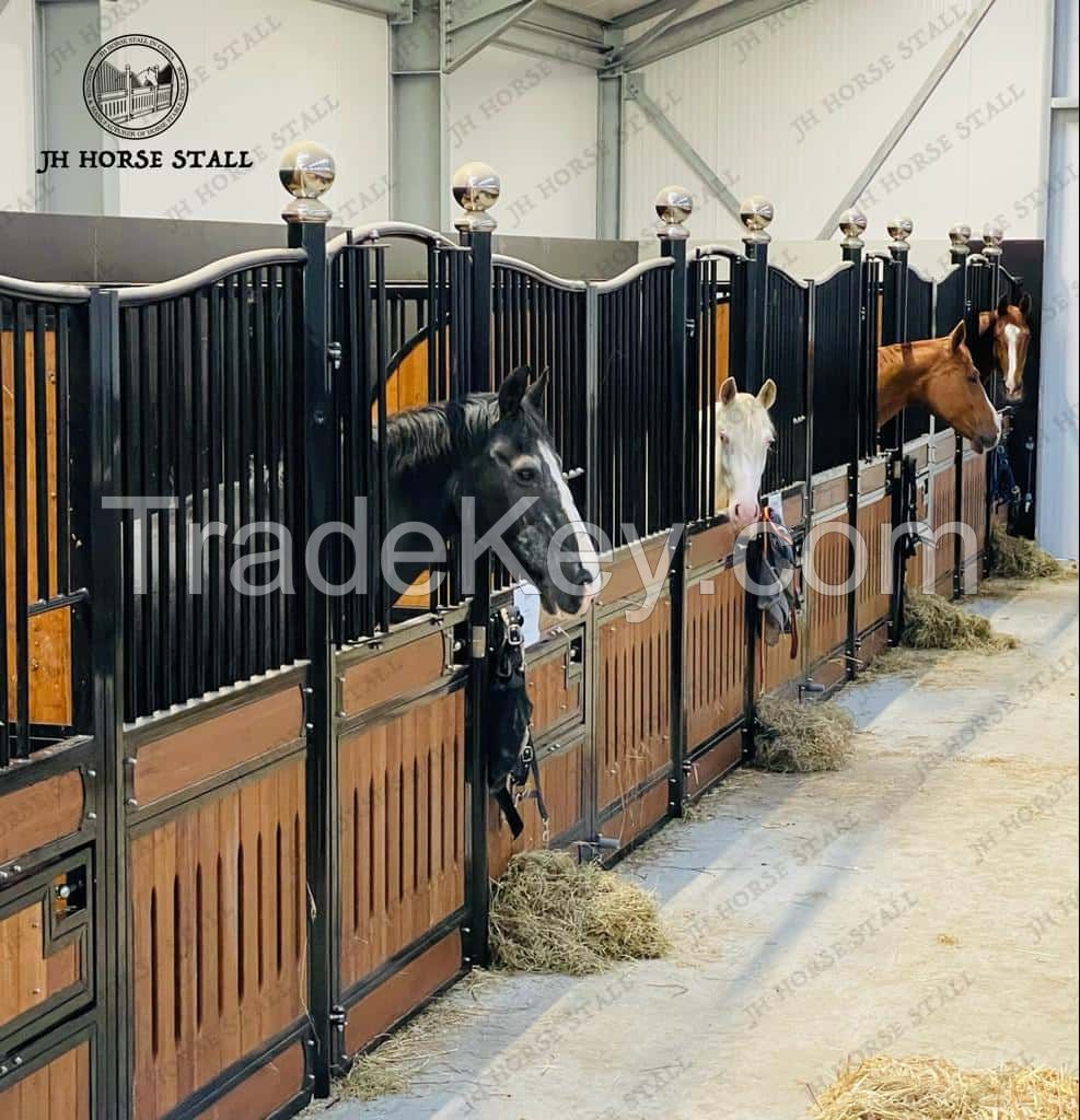 JH Horse Stable Factory 12&acirc;€™ Elegant European Horse Stall Bamboo Panel Hot-dip galvanized fence