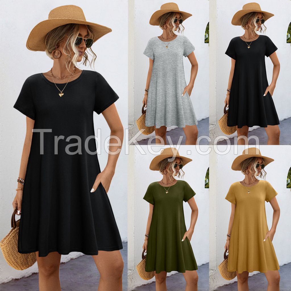 Women's Short Sleeve Scoop Neck Dress