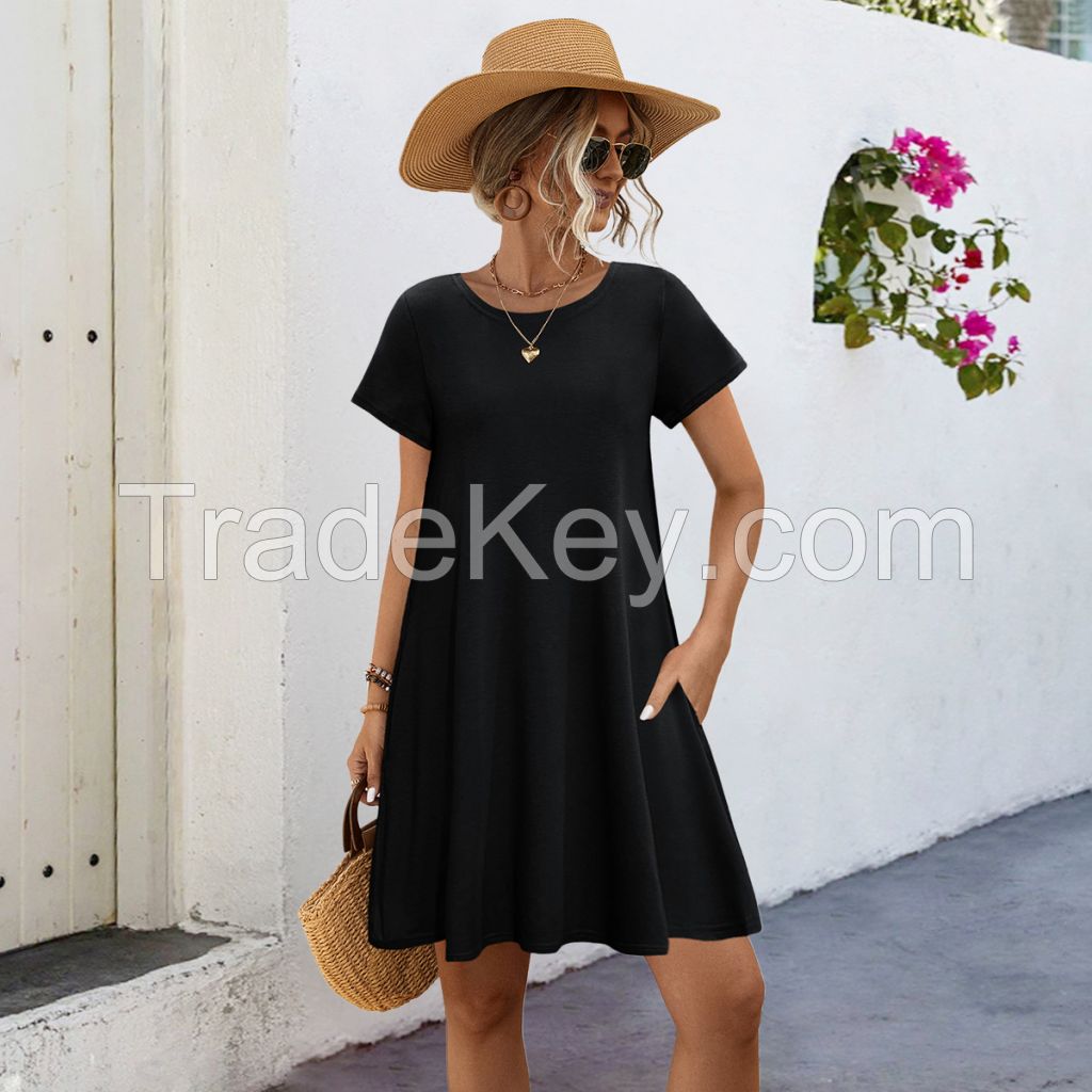 Women&#039;s Short Sleeve Scoop Neck Dress