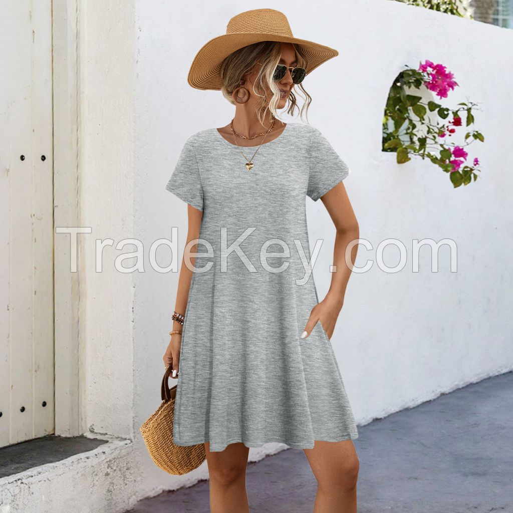 Women's Short Sleeve Scoop Neck Dress