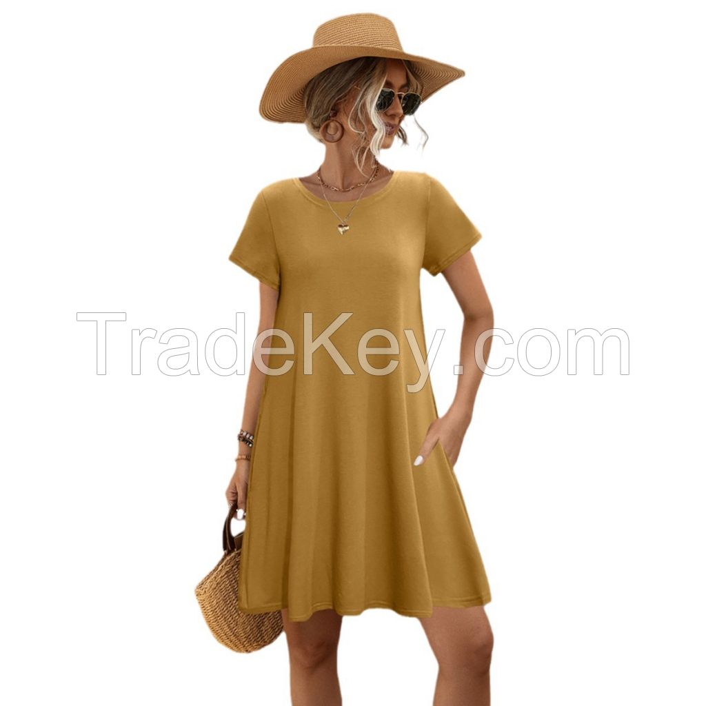 Women's Short Sleeve Scoop Neck Dress