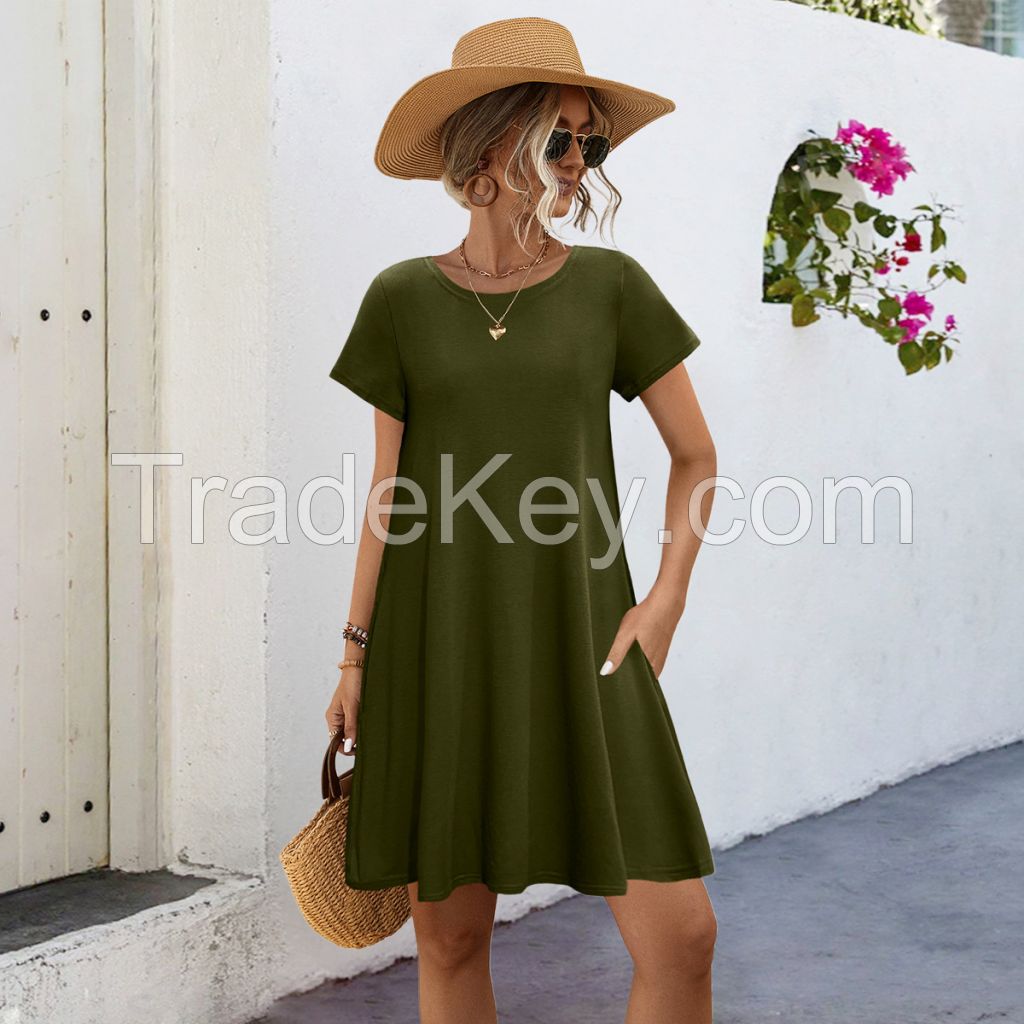 Women's Short Sleeve Scoop Neck Dress