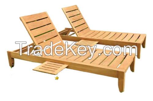 Teak Sun Lounger Pool Side