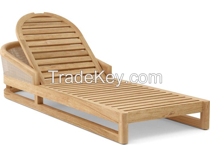 Teak Sun Lounger Pool Side