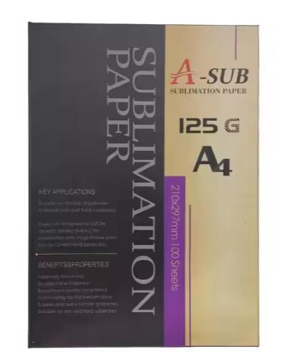 A SUB 125g VIVID COLOR fast dry sublimation transfer paper A4