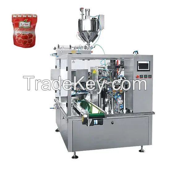 Premade Pouch High Speed Automatic Peanut Butter Packing Machine Rotary Doypack Filling
