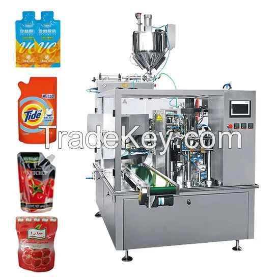 Premade Pouch High Speed Automatic Peanut Butter Packing Machine Rotary Doypack Filling