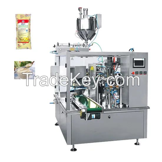 Premade Pouch High Speed Automatic Peanut Butter Packing Machine Rotary Doypack Filling