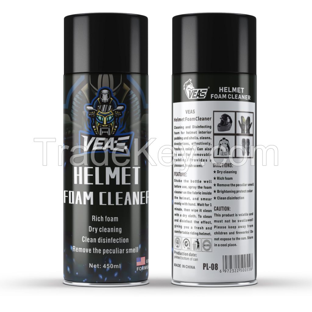 Helmet foam and helmet cleaner for bike or motorcycle