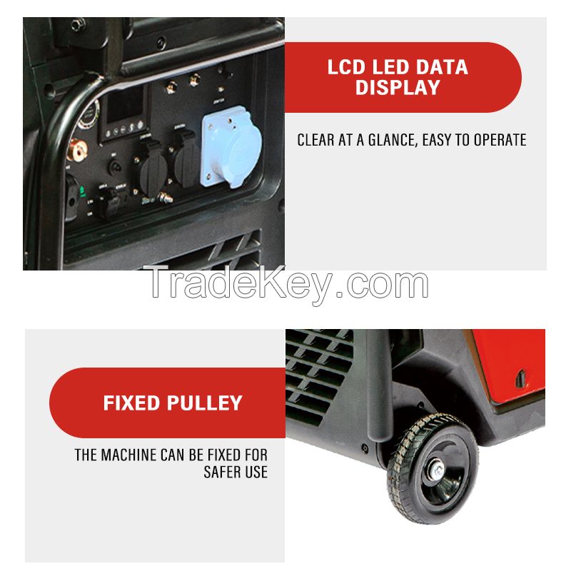 6800 Watt inverter generator, quiet and portable, suitable for home backup power, outdoor camping, and construction sites.EPA Compliant