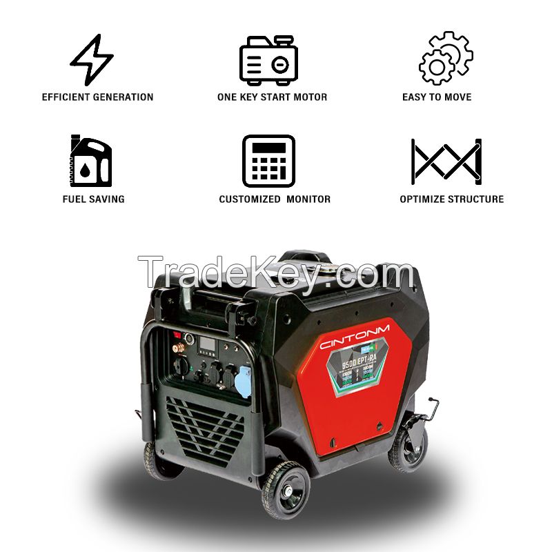 6800 Watt inverter generator, quiet and portable, suitable for home backup power, outdoor camping, and construction sites.EPA Compliant
