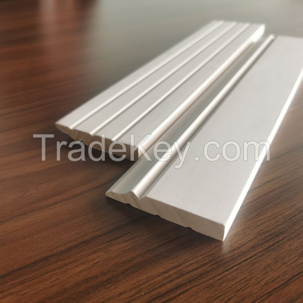 New Design Primed Covering Dado Rail Timeber Baseboard Molding