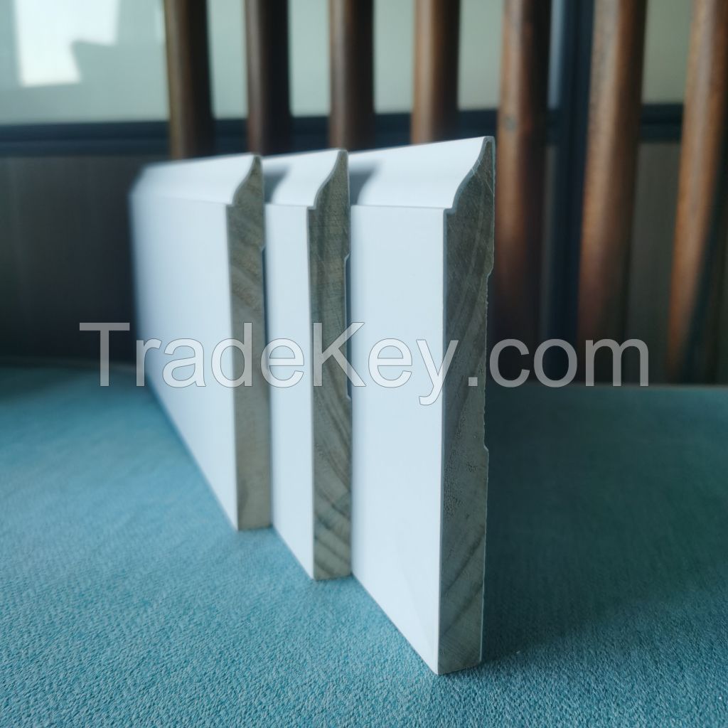 New Design Primed Covering Dado Rail Timeber Baseboard Molding
