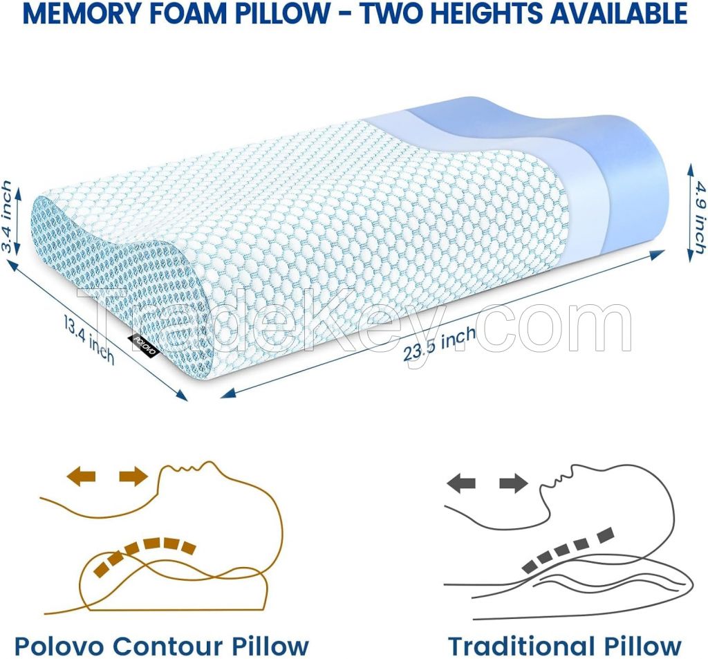 Orthopedic Curved Vertebra Neck Pain Relief B-Shaped Cervical Contour Anti-Snoring Sleeping Bed Memory Foam Pillow