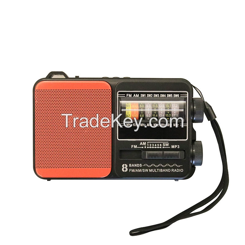 Emergency Retro FM AM SW Multi-band Bluetooth Card Solar Charging Radio
