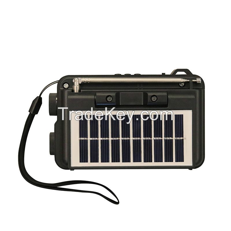 Emergency Retro FM AM SW Multi-band Bluetooth Card Solar Charging Radio