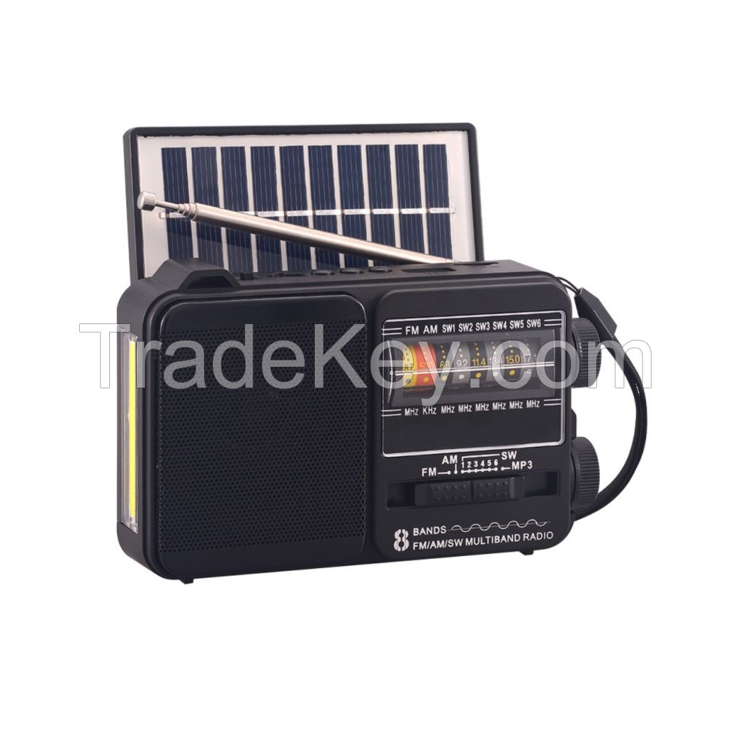 Emergency Retro FM AM SW Multi-band Bluetooth Card Solar Charging Radio
