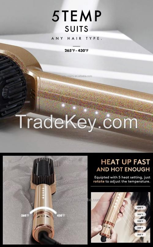 Ionic electric heating hair comb Straight hair care 2-in-1 hair dryer OEM in China