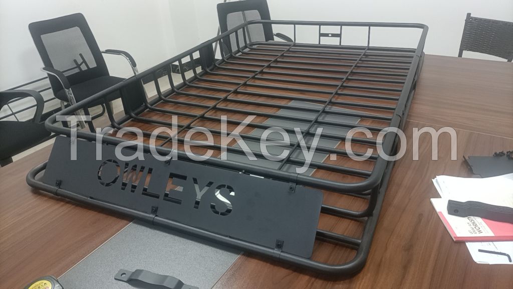 Large 17 Sq. Ft. Capacity 500 lb. Load Roof-Mounted Steel Cargo Carrier Car Roof Rack Basket by Owleys