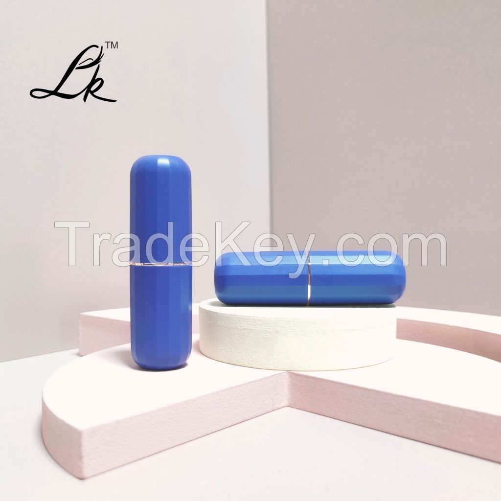 Luxury High Quality Round Pattern Metal Lipstick Lip Balm Container Empty Aluminum with Silk Screen Printing Mascara Cosmetics
