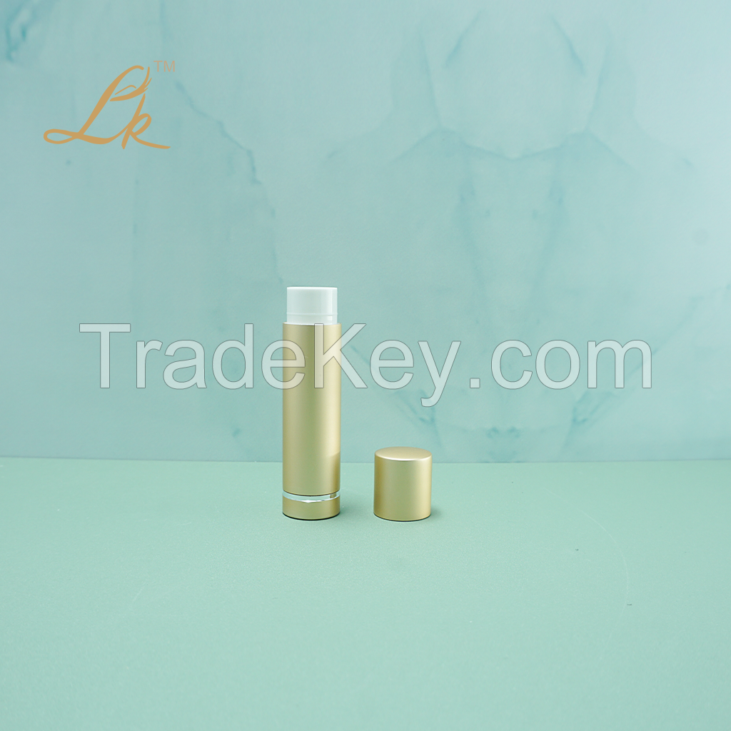 Luxury High Quality Round Pattern Metal Lipstick Lip Balm Container Empty Aluminum with Silk Screen Printing Mascara Cosmetics