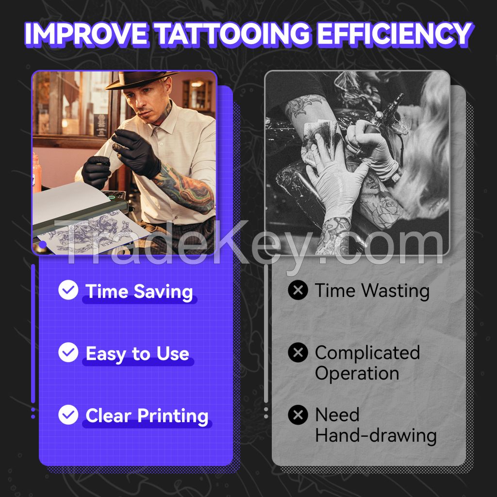 Peripage P90 Wireless Tattoo Stencil Printer; USB Connectivity, Free Stencil Paper Included