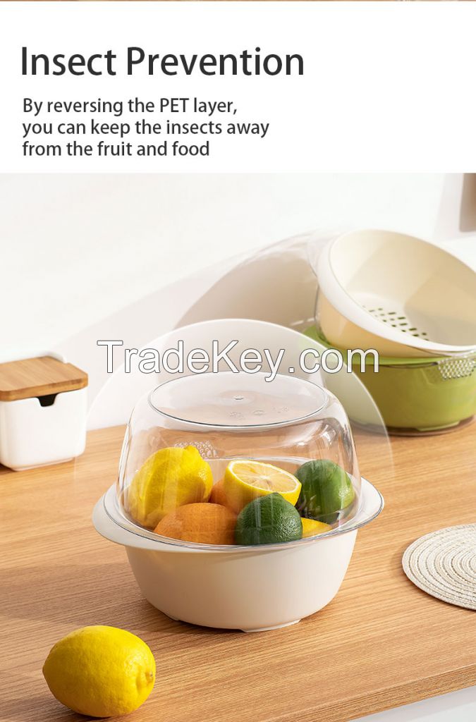 Yuli Double Layer Drain Basket Colander Set