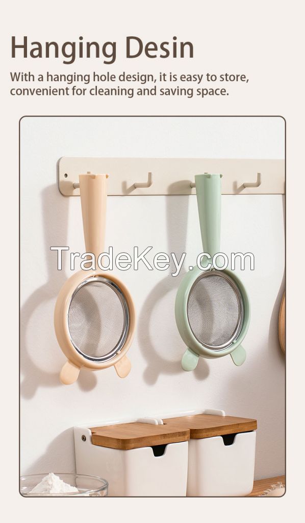 Mesh Strainers cartoon two hangers juice filter Stainless Steel