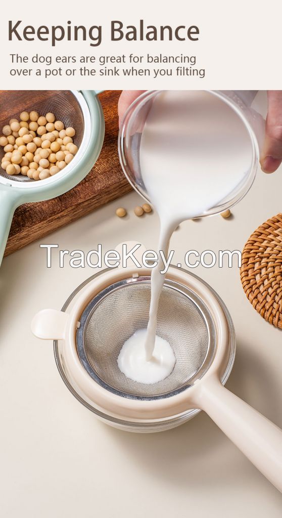 Mesh Strainers cartoon two hangers juice filter Stainless Steel