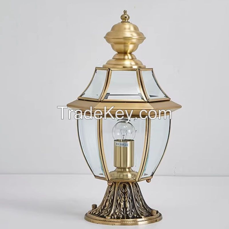 Transparent Frosted Cover Copper Material IP65 LED Different Dimension Pillar Light
