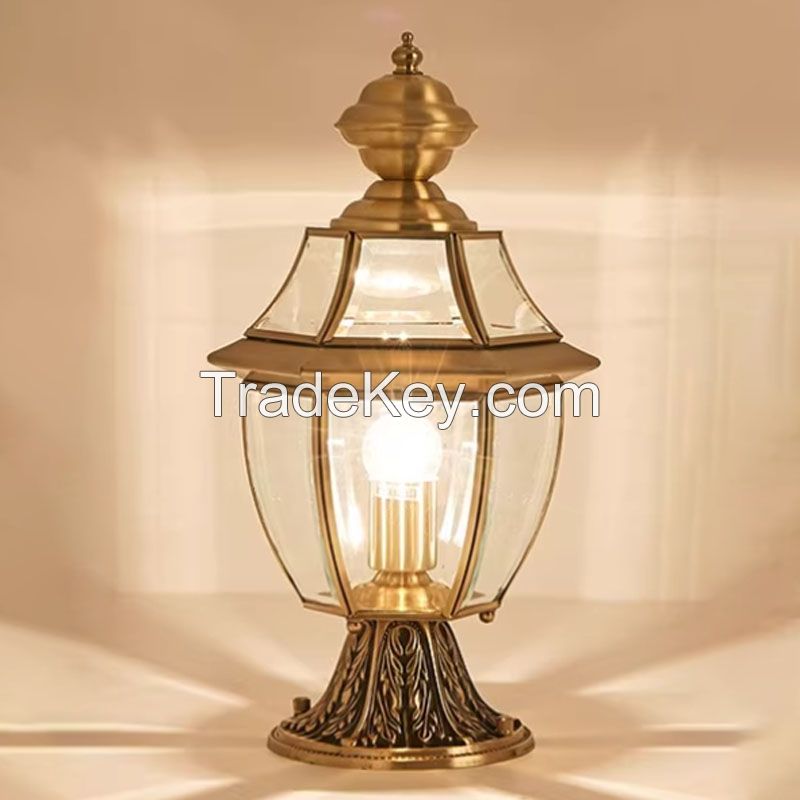 Transparent Frosted Cover Copper Material IP65 LED Different Dimension Pillar Light