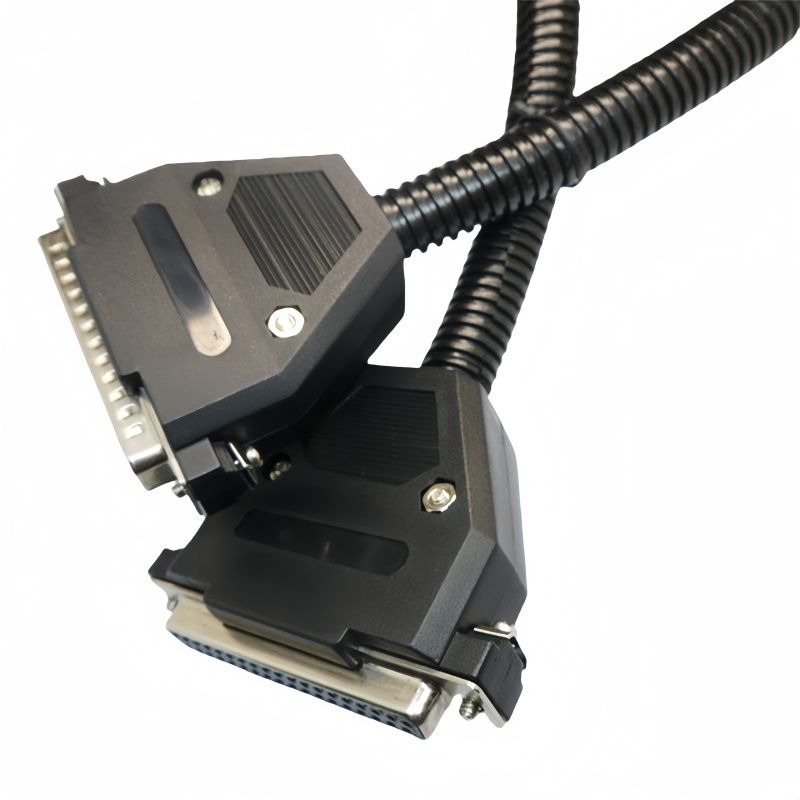 RJ7118 Harness Wire Cable DB37 male to female head connection cable needle black D-SUB 37Pin serial cable