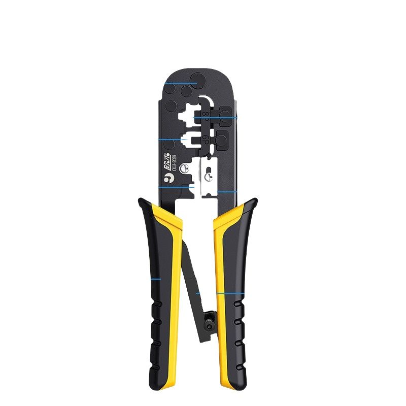 B11050 Network Cable Crimping Tool G-2028 with Ratchet, Multi-Function Portable Wire Cutter