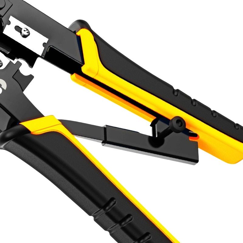 B11050 Network Cable Crimping Tool G-2028 with Ratchet, Multi-Function Portable Wire Cutter