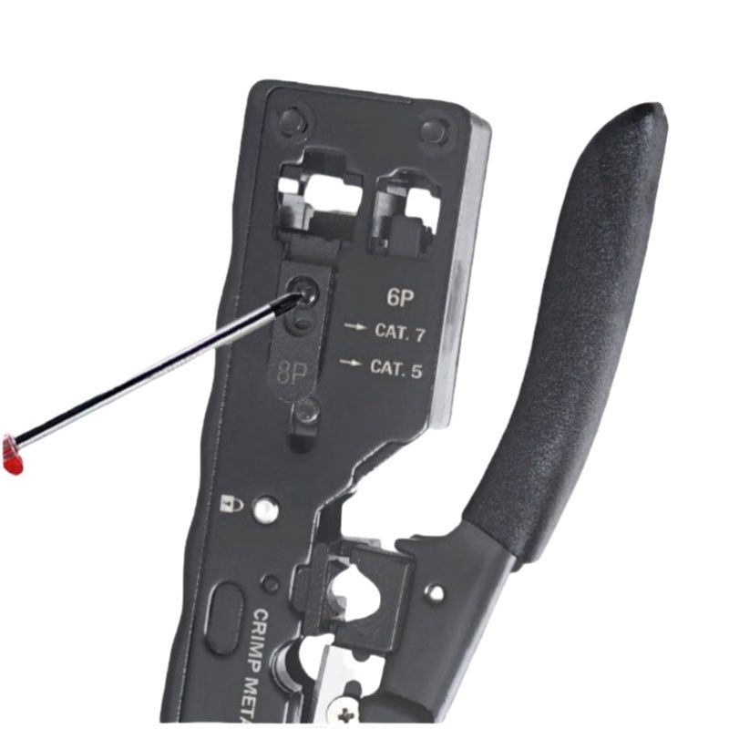 B11053 Multi-Function Cat7 Crimping Tool, Wire Stripping, Cutting, and Crimping for 6P/8P Network Connectors