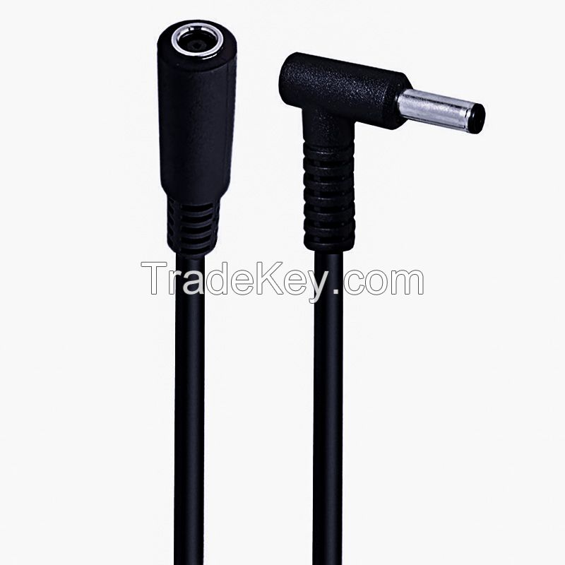90-degree 4.5*3.0mm Elbow DC Power Extension Cable, Suitable for HP Laptop, 4.5*3.0mm Male-Female Adapter Cable 