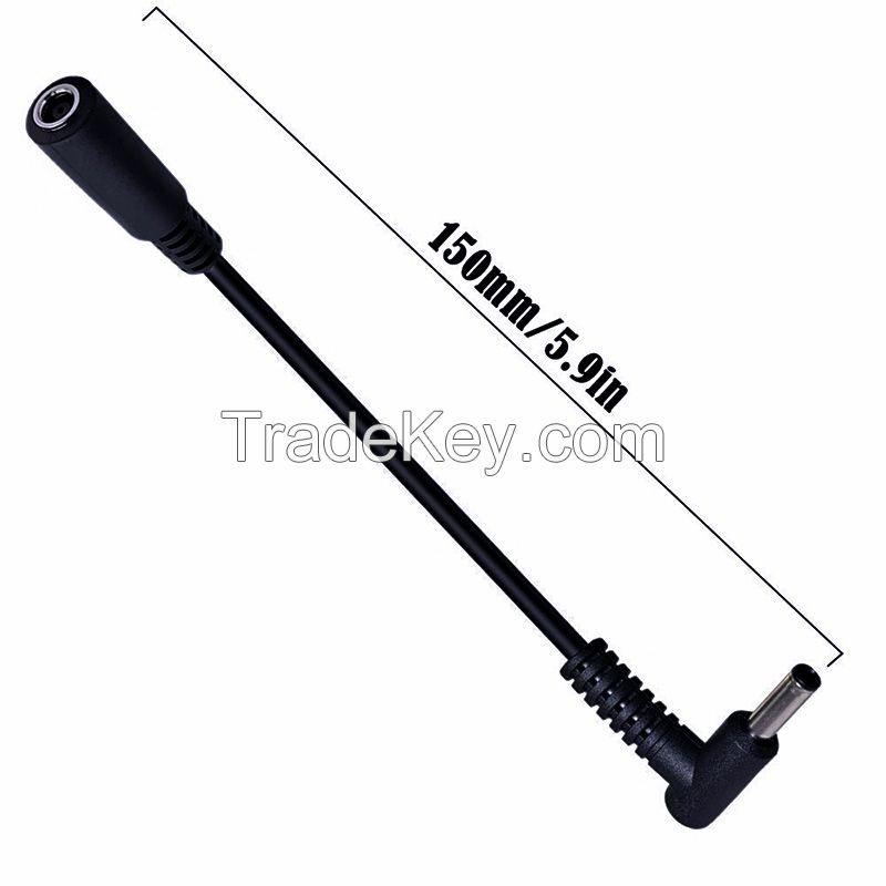 90-degree 4.5*3.0mm Elbow DC Power Extension Cable, Suitable for HP Laptop, 4.5*3.0mm Male-Female Adapter Cable 