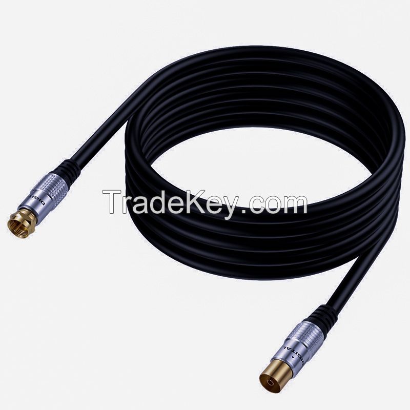 F Male to TV 9.5 Female Closed Circuit Cable for Cable TV, F-Type RF Cable, Signal TV Cable for High-Definition Video Set-Top Box 