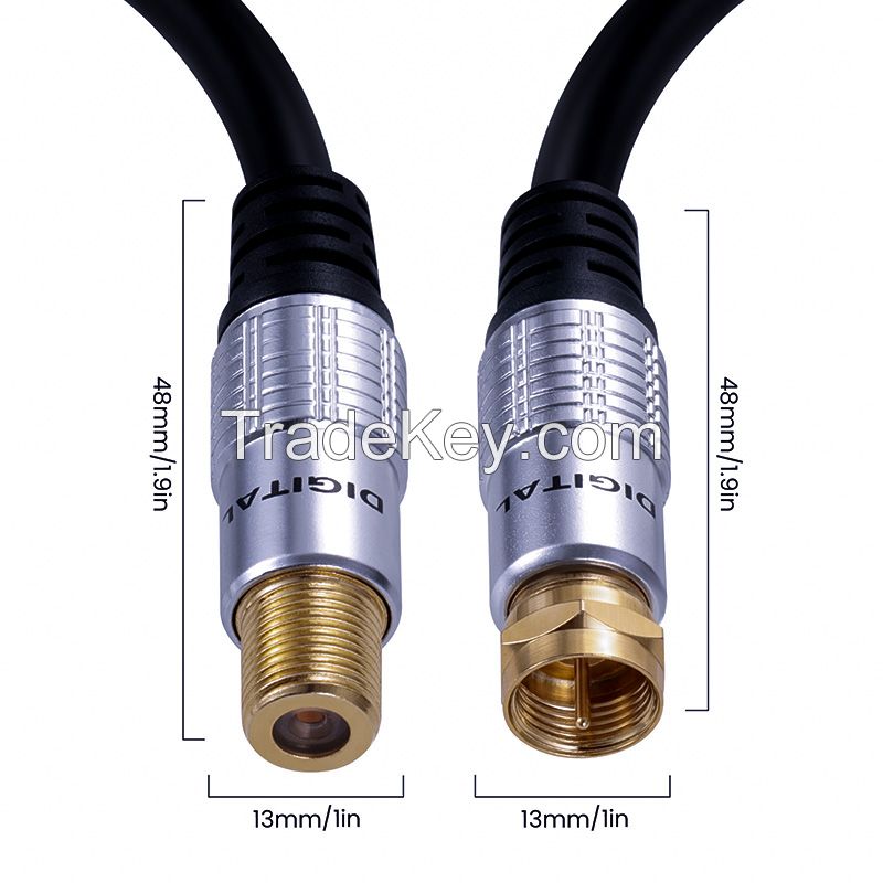 F Male to TV 9.5 Female Closed Circuit Cable for Cable TV, F-Type RF Cable, Signal TV Cable for High-Definition Video Set-Top Box 