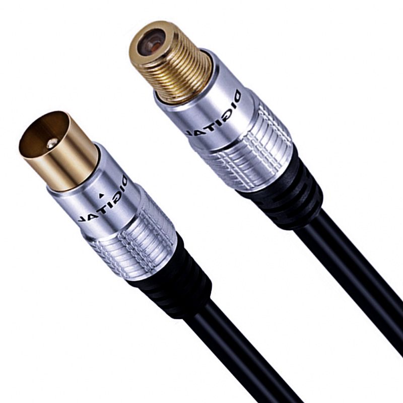 F Female to TV 9.5 Male Closed Circuit Cable for Cable TV, F-Type RF Cable, Signal TV Cable for High-Definition Video Set-Top Box