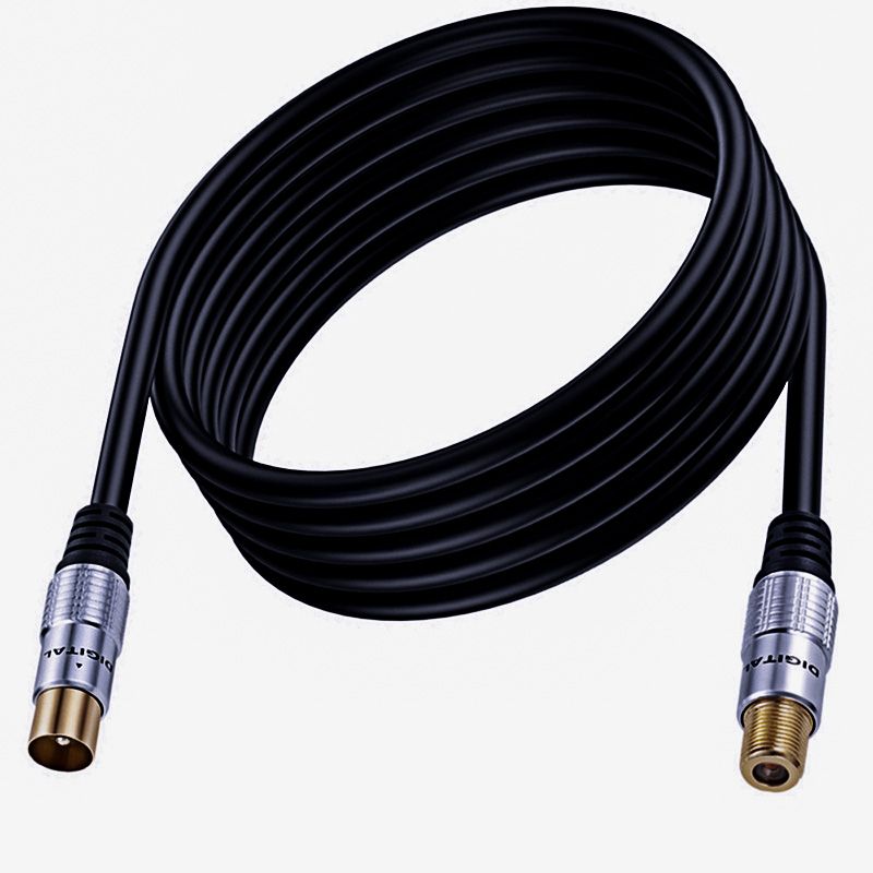 F Female to TV 9.5 Male Closed Circuit Cable for Cable TV, F-Type RF Cable, Signal TV Cable for High-Definition Video Set-Top Box