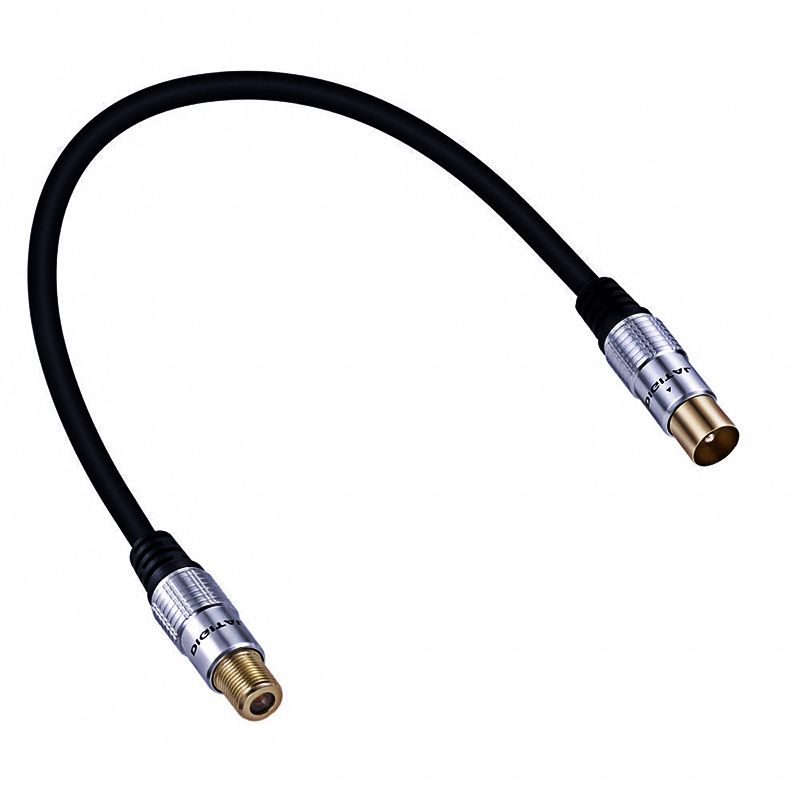 F Female to TV 9.5 Male Closed Circuit Cable for Cable TV, F-Type RF Cable, Signal TV Cable for High-Definition Video Set-Top Box